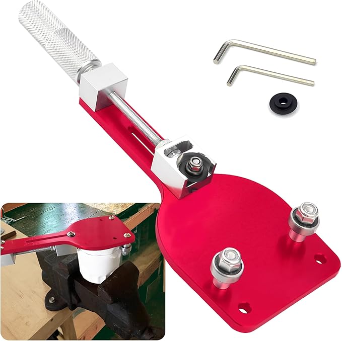 77750 Oil Filter Cutter 2-3/8" to 5" Oil Filter Cutting Tool Oil Filter Opener to Inspect What The Filter Catches Universal Adjustable Metal Can Cutting Tool with a Spare Blade, Aluminum, Red