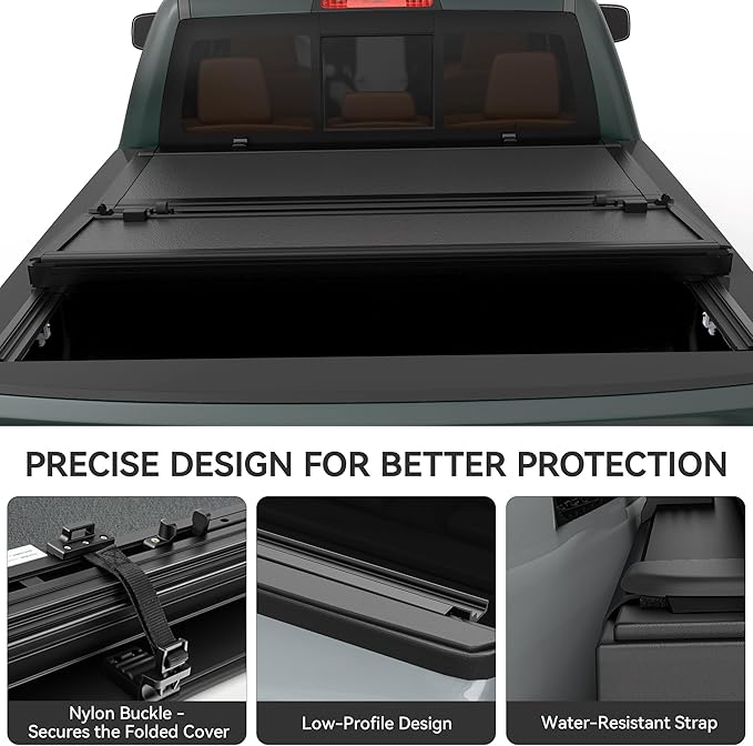 AUTOSAVER88 Truck Bed Tonneau Cover Compatible with Toyota Tacoma (Excl. Trail Edition) with Deck Rail System