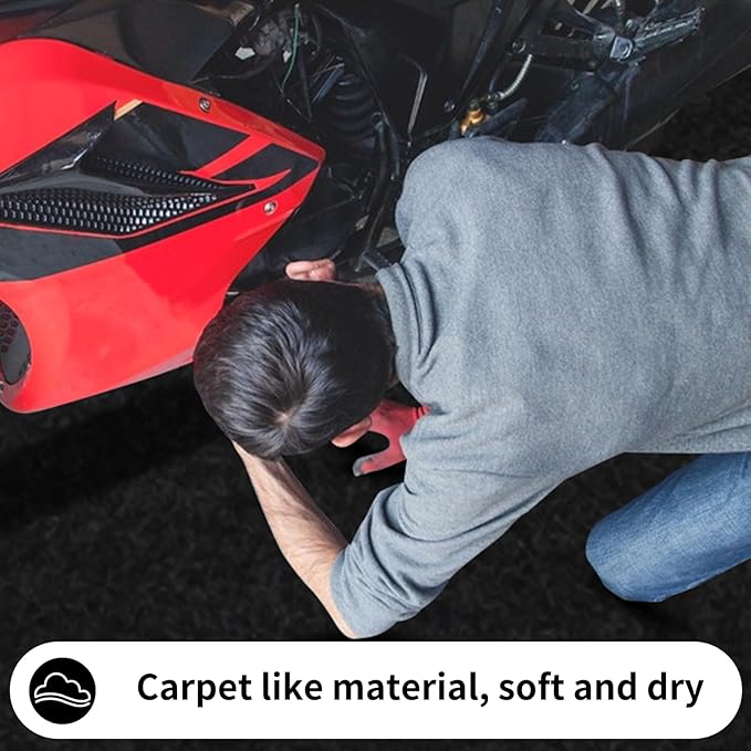 AAIN Oil Spill Mat (17' x 7'4"), Garage Floor Mat, Absorbent Oil Pad, Premium Maintenance Mat, Waterproof, Protect Garage Surface from Spill & Stain, Reusable, Washable, Durable, Black