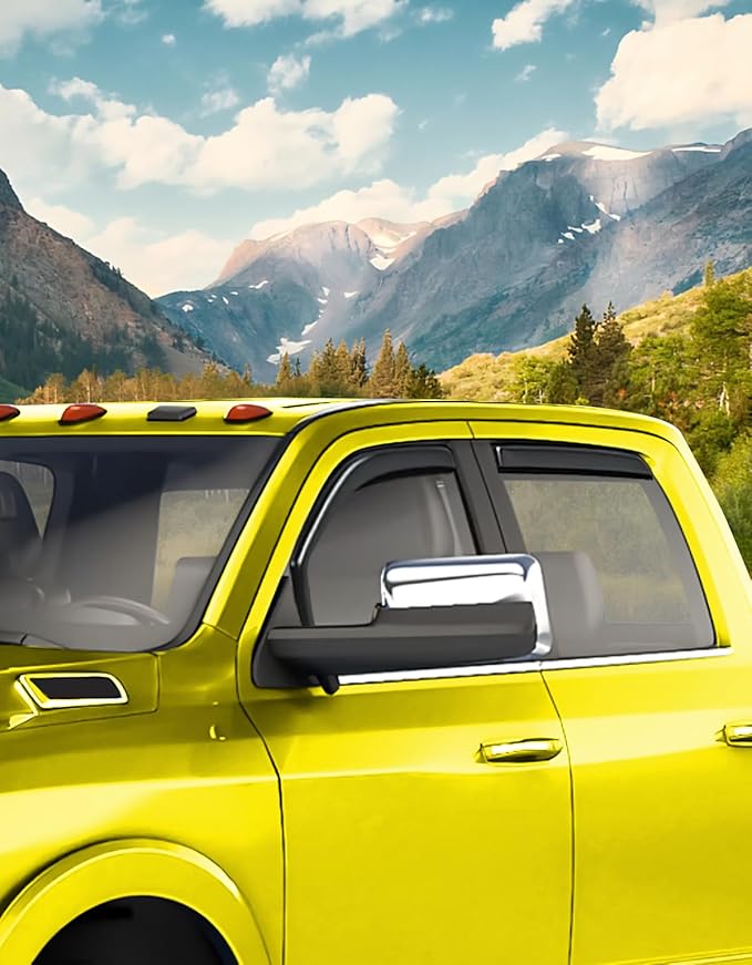 in-Channel Window Rain Guards Fit for Dodge RAM 2500 3500 2019-2026 Crew Cab Extra Durable Truck Window Deflectors Big Horn Vent Visors Vent Shades Window Visor Exterior Car Accessories