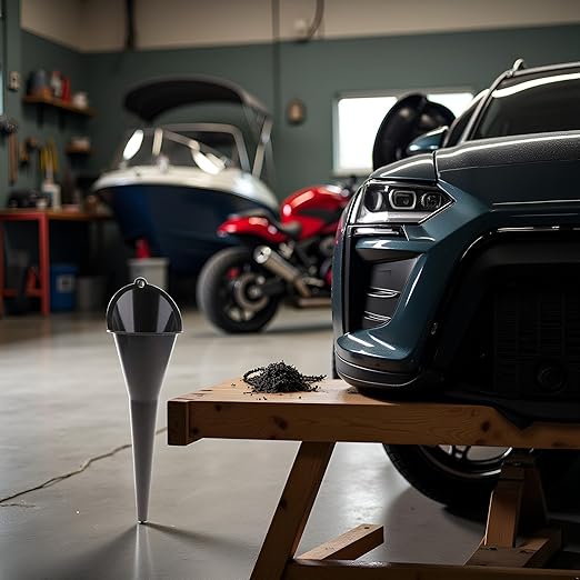 Black Multi-Function Auto Engine Oil Petrol Change Funnel Long Stem Plastic Funnel for Car Motorcycle ATV Boat Multi-Function Circular and, Funnels, Oil System Tools, Large:28cm (11.02in)