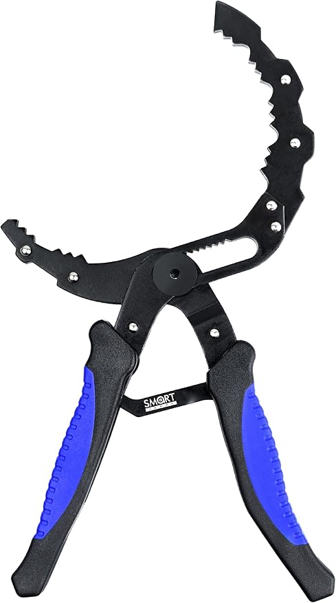 SMART JERRY - Adjustable Oil Filter Wrench | Self-Adjusting Oil Filter Removal Tool | Wide Oil Filter Remover | Motorcycle Fuel Filter Wrench | Automotive Oil Change Kit | Fit 2-5'' Filters