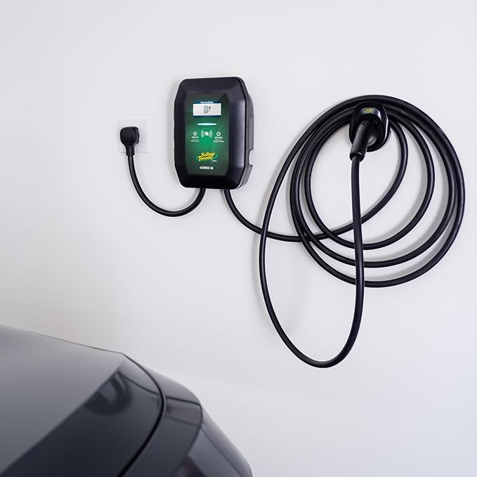 Battery Tender eCharge 48 AMP EV Charger - Level 2 Mounted Indoor Outdoor Fast Electric Vehicle Charging Station with Flexible 25ft Cable NEMA 14-50 - 022-3019-DL-WH