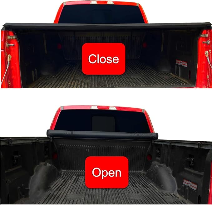 Soft Roll Up 8' Truck Bed Cover Compatible for 1987-1999 Dodge Dakota Vinyl Long Bed Tonneau Cover | Fleetside