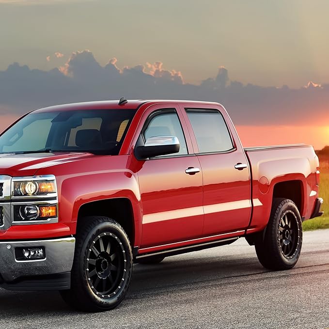 Nilight in Channel Window Deflectors for Chevy Silverado/GMC Sierra 1500 Crew Cab 2014-2018,Silverado/Sierra 2500HD-3500HD Crew Cab 2015-2019 Rain Guards,Vent Window Visors-4pcs