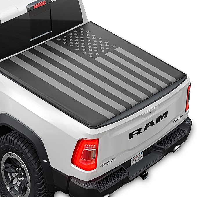 Flag Tonneau Cover Soft Tri-Fold Truck Tonneau Cover for Ram 1500 (Classic ONLY) (2002-2025) / Ram 2500 & 3500 (2003-2020) with 6.4 ft Bed, All-Weather Folding Truck Bed Cover