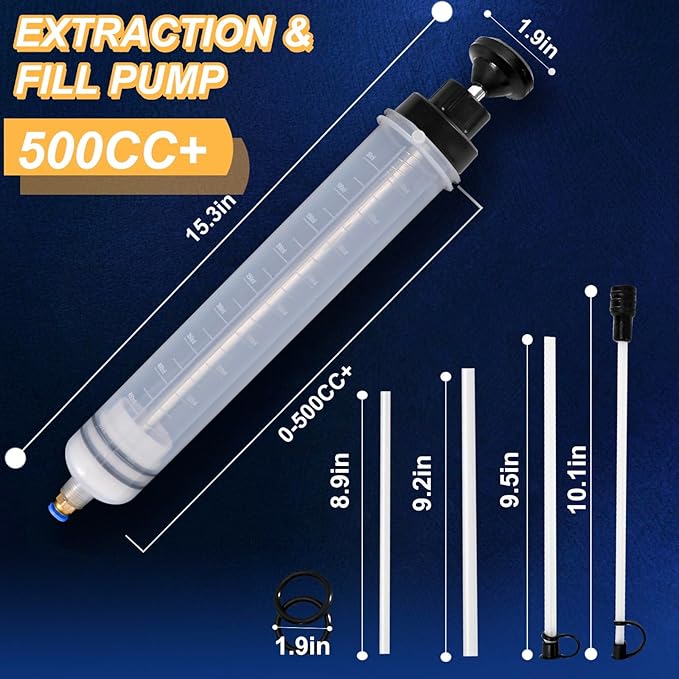 500CC Fluid Extractor Pump Automotive, Oil Pump Extractor, Upgrade Fluid Pump Automotive, Brake Fluid Extractor and Oil Syringe, Oil Suction Pump Extractor for Changing Oil