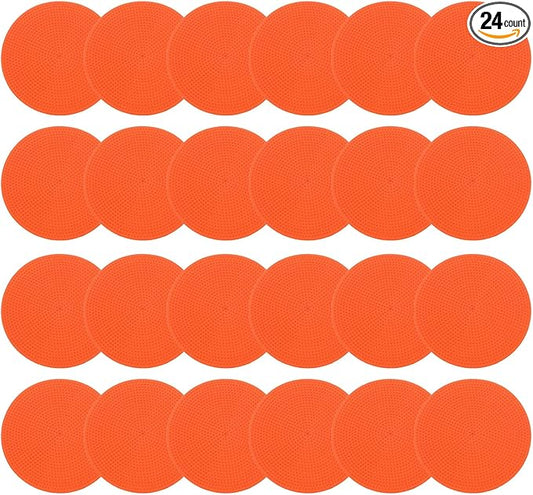 PATIKIL 4 Inch Poly Spot Markers, 24Pcs Non Slip Rubber Floor Dots with Storage Bag Flat Agility Cones for Sports Training Basketball Football