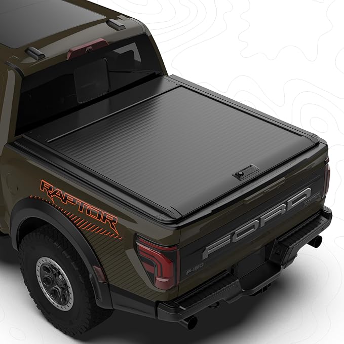 Retractable Hard Truck Bed Tonneau Cover for Ford F150 2015-2024 5.5 Bed | Durable, Waterproof, Easy to Install | Enhanced Security & Sleek Design | Aluminum | No Drilling Required