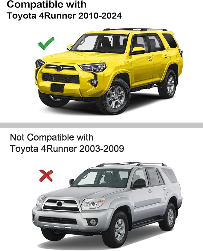 in-Channel Window Rain Guards Fit for Toyota 4Runner 2010-2024 Extra Durable Window Deflectors Vent Visors Vent Shades Window Visors Rain Guard Exterior Car Accessories - 4 pcs