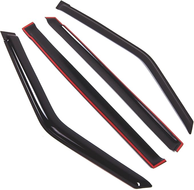 Tuningpros WD2-807B Dark Smoke 4 Pcs Set Window Visor (Outside Mount) Deflector Rain Guard Compatible with 2013-2017 Infiniti QX56 QX80