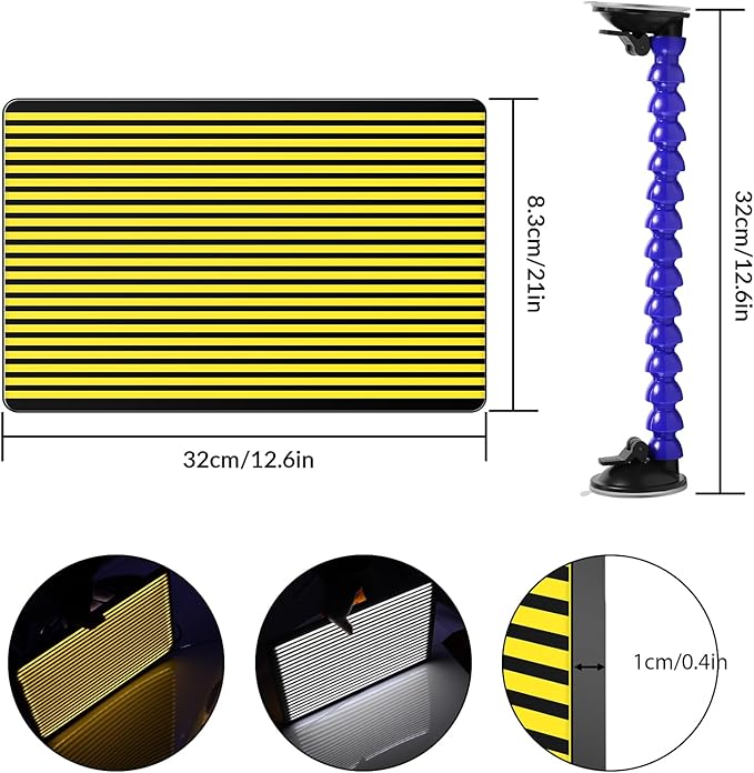 LED Stripe Line Board Paintless Dent Repair Tools Double Stripe USB Line Reflector Board with Adjustable Holder for Car Body dent Removal Testing Tool