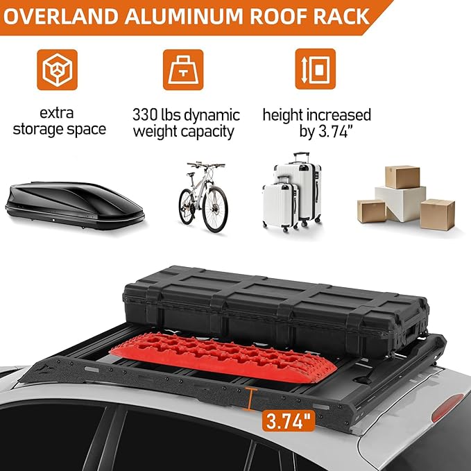 Hooke Road Crosstrek Roof Rack Aluminum Cross Bars for 2013-2017 Subaru XV Crosstrek, 330 LBS Load Capacity Rooftop Cargo Basket, Luggage Carrier Rails for Overlanding Trip Gear