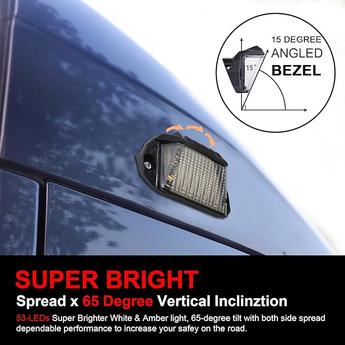 RV Exterior LED Light, 39 LED Porch Light With 1300LM White/1000LM Amber 12V Lights Replacement Kits for Trailers Campers