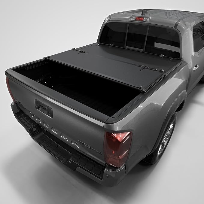 Tutel Low Profile Hard Shell Folding Truck Bed Tonneau Cover|Fits 2016-2023 Toyota Tacoma 6'2" Bed (73.7") - TTLTMLPT022