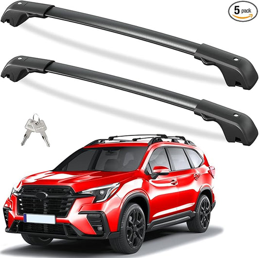 Tuyoung 300lbs Roof Rack Cross Bars Compatible with Subaru Ascent 2019-2026 with Raised Side Rails, Heavy Duty Anti-Theft Lockble Aluminum Roof Rails Crossbars Rooftop Luggage Racks Carrier