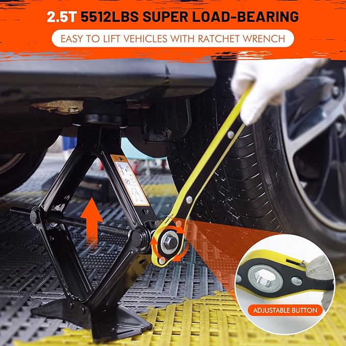 IMAYCC Car Jack Kit 2.5 Ton, Universal Scissor Car Jack, Portable Tire Changing Kit for Car SUV MPV