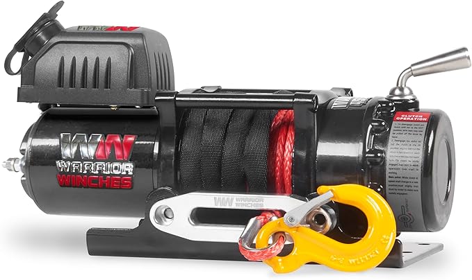 Warrior Winches Ninja 4500 lbs - Premium 12V Electric ATV/UTV Winch with Synthetic Rope, Compact and Powerful 12 Volt ATV Winch - Comes with Wireless Remote - Perfect for ATV, UTV, Boat, Trailer
