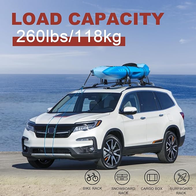 KINGGERI 260lbs Roof Racks Cross Bars Fit for Honda Pilot 2016-2022 with Flushed Side Rails,All Aluminum Heavy Duty Roof Rails Crossbars for Rooftop Cargo Basket Carrier Bag Luggage Rails Kayak