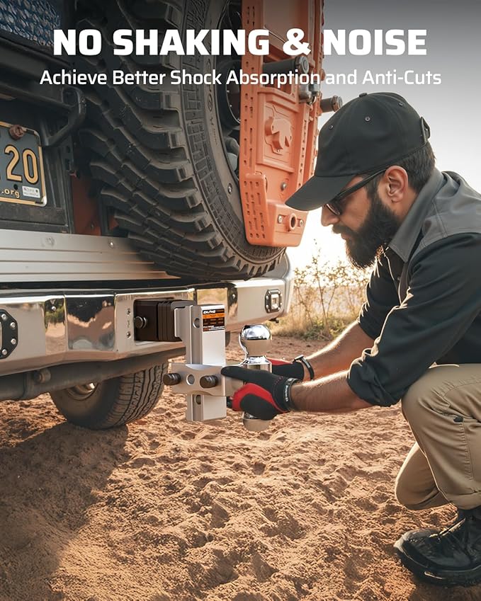 Ehaho Adjustable Trailer Hitch, Drop Hitch 2 Inch Receiver with 6 Inch Drop/Rise for Truck 12,500 LBS GTW, Waterproof Double Anti-Theft Locking Hitch Pins