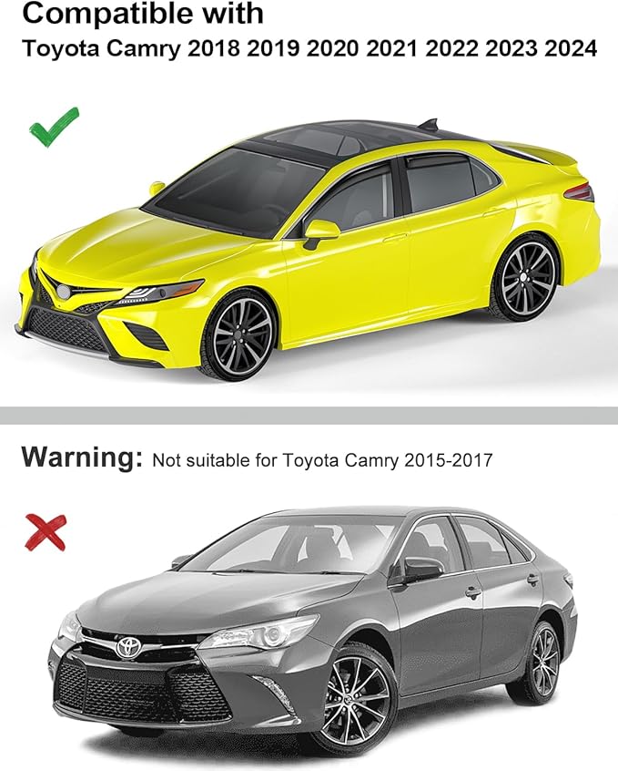 in-Channel Window Rain Guards Fit for Toyota Camry 2018-2024 Extra Durable Rain Guards Side Window Deflectors Vent Visors Vent Shades Exterior Car Accessories Visors - 4 pcs