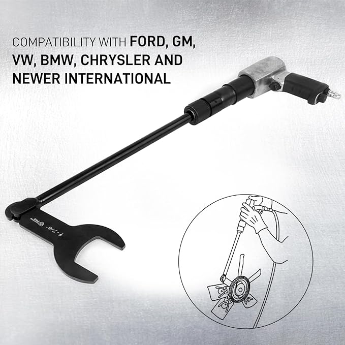 10Pcs Pneumatic Fan Clutch Wrench Set Removal Tool Kit, Auto Repair Spanner Kit Installs Fan Clutch Compatible with Ford, GM and Jeep Vehicles