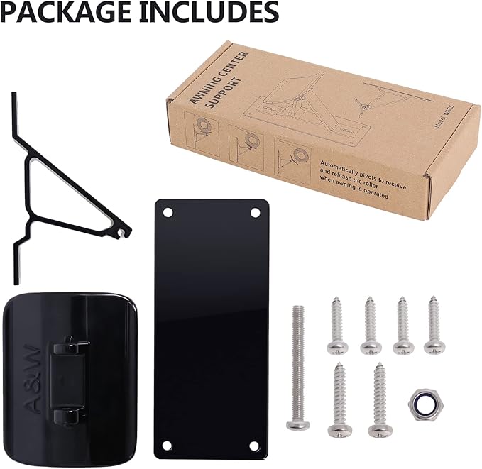 RV Awning Support Roller Cradle Center Support for RV Camper Awning, Black