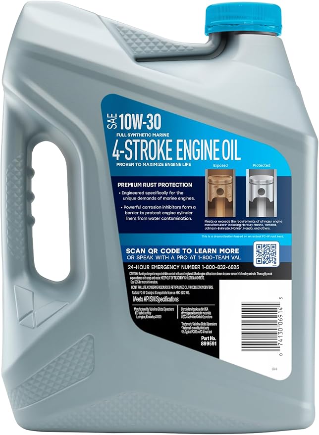 Valvoline 4-Stroke Marine Full Synthetic Engine Oil 1 Gallon (Pack of 3)