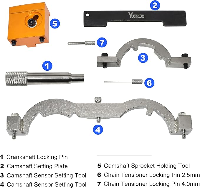 Turbo Engine Timing Tool Kit for Vauxhall Opel Chevy Chevrolet Aveo Cruze Orlando Adam Ampera Astra J Cascada 1.0 1.2 1.4 L, Camshaft Holding Locking Tool Set with Case & Gloves