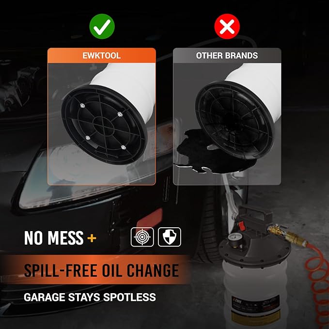 EWK 13.5L Heavy Duty Pneumatic Oil Extractor/Dispenser Pump, Fluid Vacuum Evacuator with Reinforced Tank, Oil Change Pump for Automotive Large Engines