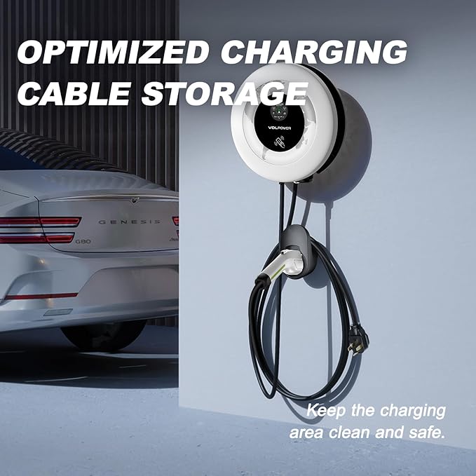 Level 2 EV Charger, 11.5KW /50A Fast Wall Home Charging Station, 27.3ft Charging Cable with Smart App (WiFi), 240V EV Charger with NEMA 14-50, EVSE J1172 Connector for Electric Car EC51W