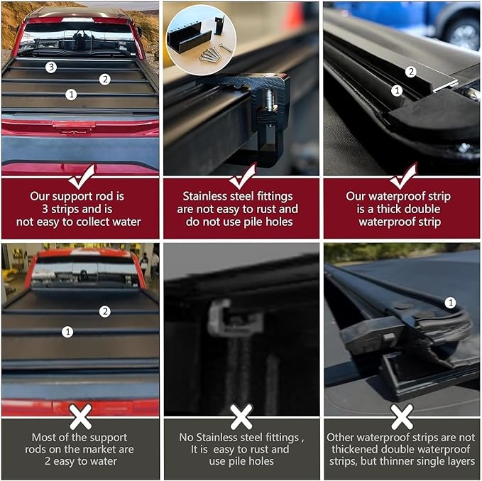 5.5' Soft Roll Up Truck Bed Tonneau Cover Fits 2004-2014 Ford F-150 and 2006-2014 Lincoln Mark LT Styleside (Not for Flareside) 5.5ft (66") Bed