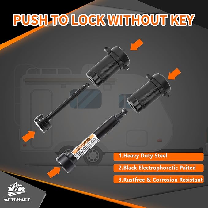 METOWARE Keyed Alike Trailer Hitch Receiver & Coupler Lock Kit fits Class III IV Receiver 5/8" Dia Pin Lock, 1/4” Dia 2-1/2" Trailer Coupler Lock for Latch-Type Couplers Latch-Type Couplers