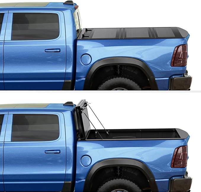 Low Profile Flip Up Truck Bed Tonneau Cover for 2009-2026 Dodge Ram 1500 & 2500 6' 4" Bed Without Ram Box (76.3")