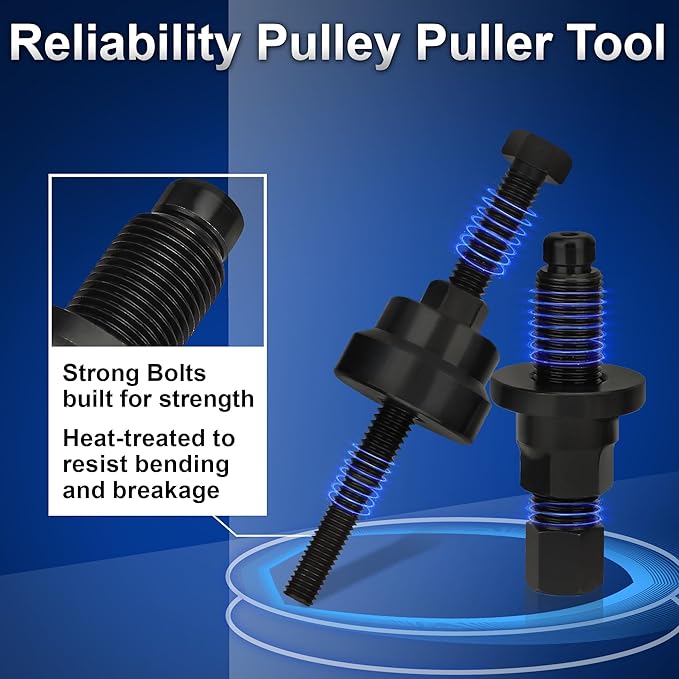 Power Steering Pulley Puller Installer Tool Set, Power Steering Pump Pulley Removal Tool Compatible with Ford, GM, VW and Chrysler Vehicles