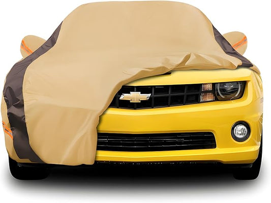 Camaro Car Cover Waterproof All Weather Compatible with Chevy Camaro, Outdoor Anti-UV Sun Rain Protection Full Exterior Cover