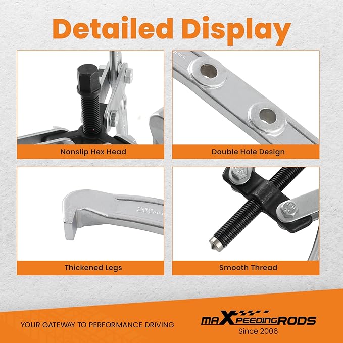 maXpeedingrods Gear Puller Set, Reversible 2 Jaw & 3 Jaw Hub Puller Kit, 3" 4" 6" 8" Bearing Puller Set, External Internal Pulley Flywheel Puller Tool Steering Wheel Hub Removal Tool