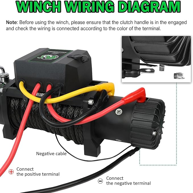 Winch 13000 lb Winch 12V Electric Winch Synthetic Rope Winch Rough Country Winch with Hawse Fairlead,Wired Handle and Corded Control for Jeep Truck SUV