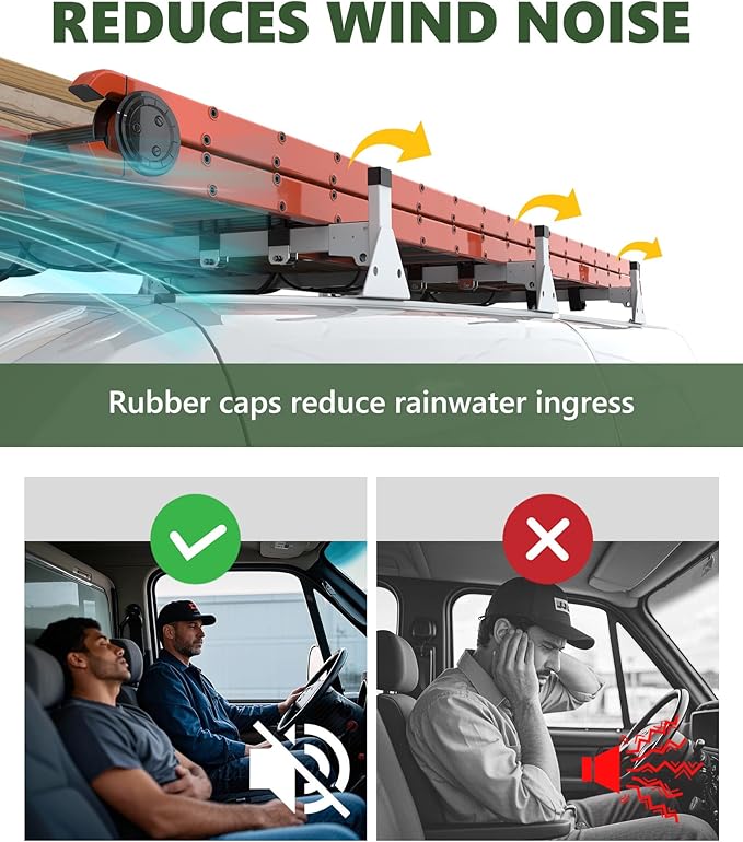 800LBS Heavy Duty Cargo Van Roof Rack Fit for Mercedes Benz Sprinter High Roof 144"/170"/170" ext w/Ladder Guides & Straps, Secure Pipes/Ladders/Materials