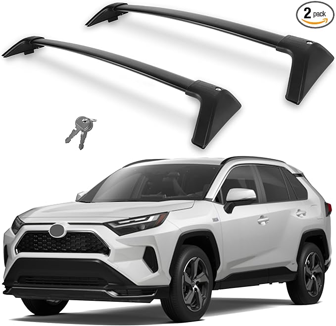 260LBS Heavy Duty Roof Rack Crossbars for 2019-2025 RAV4 (NOT for Adventurer and TRD Off-Road) with Anti-Theft Lock, Aluminum Cross Bars Rooftop Luggage Kayaks Bicycles Snowboard Canoe Carrier
