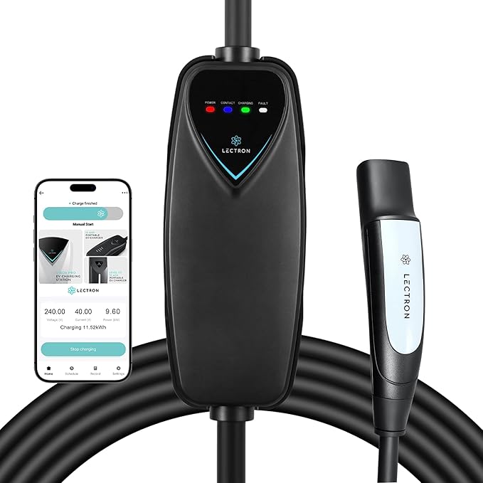 Lectron Level 2 Tesla Charger (WiFi Version) - 240V, 40 Amp, NEMA 14-50 Plug, 16 ft Extension Cord - Portable Electric Car Charger for Tesla - Compatible with All Tesla Models 3/Y/S/X