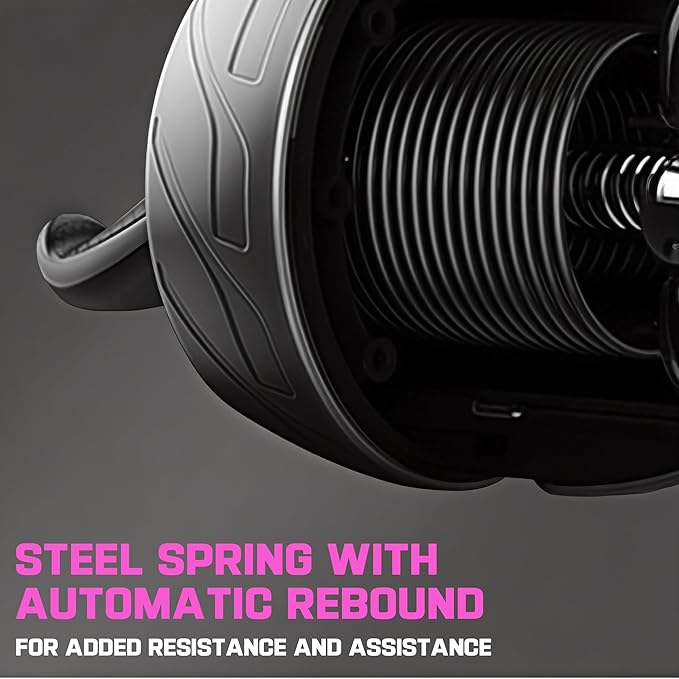 Ab Roller Wheel with Knee Pad Mat,Automatic Rebound Abdominal Wheel Abs Workout Equipment,Home Gym Equipment,No Noise Ab Wheel for Men&Women Abdominal