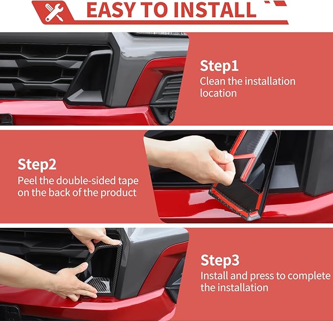 Front Side Bumper Grille Air Outlet Cover fit for Chevy Colorado 2024+ Front Grill Vent Insert Cover Exterior Accessories,Carbon Fiber Finish