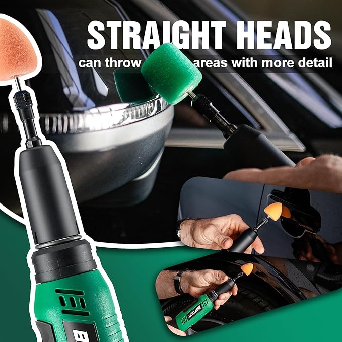BATOCA S3 Cordless Car Buffer Polisher&S6 Mini Cordless Polisher for car Detailing, 2pcs 2.0Ah 12V Lithium-ion Universal Batteries, 0mm Rotary Polisher, 3&12mm Dual Action Polisher, Combo Kit, 2-in-1