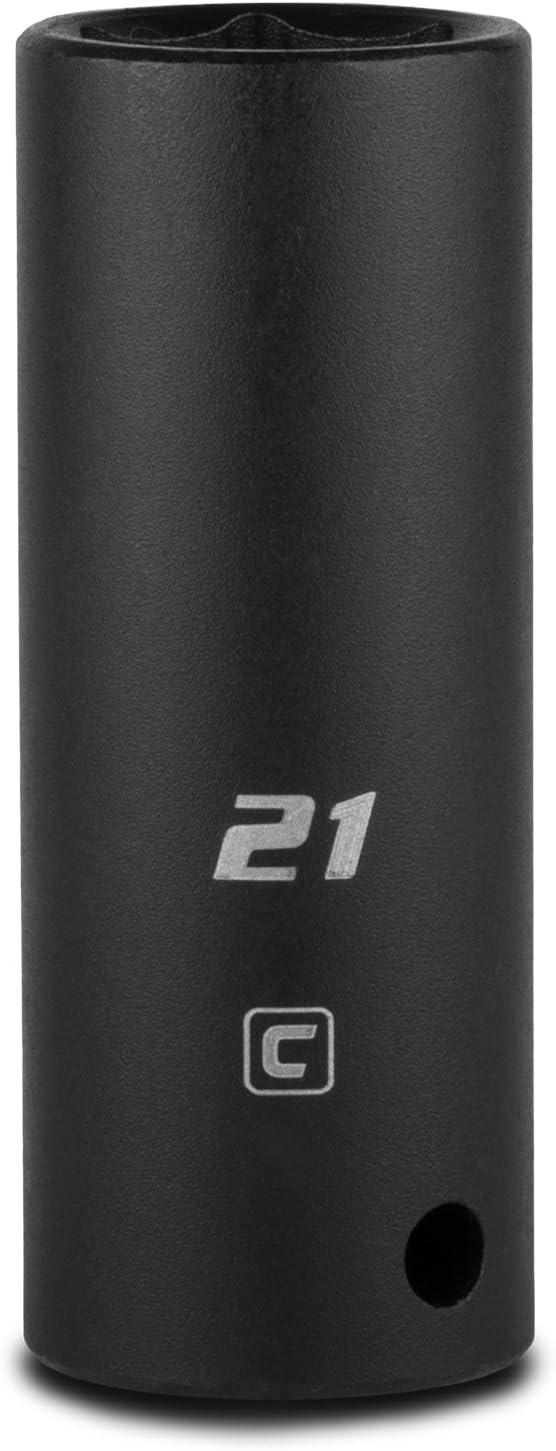 Capri Tools Deep Impact Socket, 1/2-Inch Drive, 6-Point, Metric (21 mm)