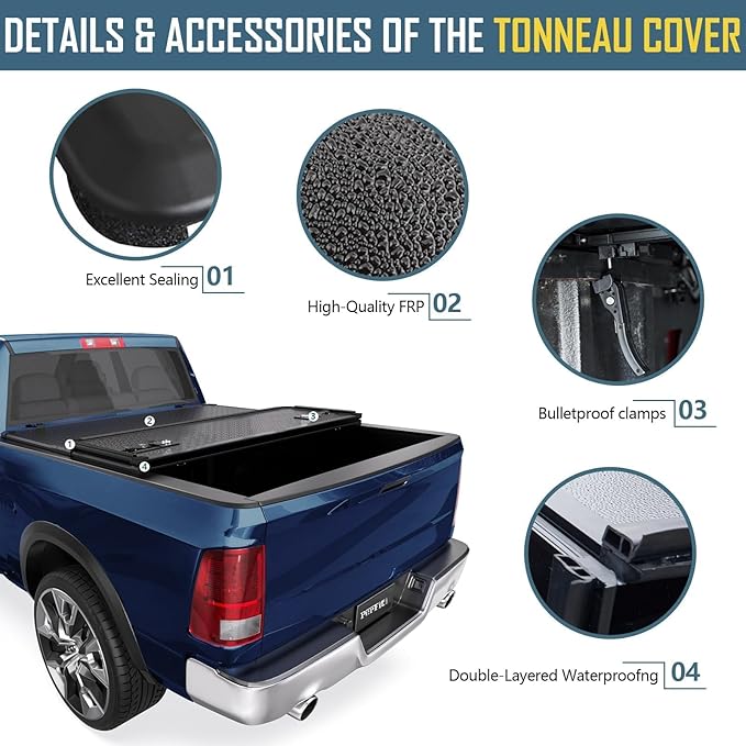 Perfit Liner Hard Tri-fold Truck Bed Tonneau Cover Compatible for 5.8 FT 2007-2026 Chevy Silverado GMC Sierra 1500 5.8 FT (69.6") Bed