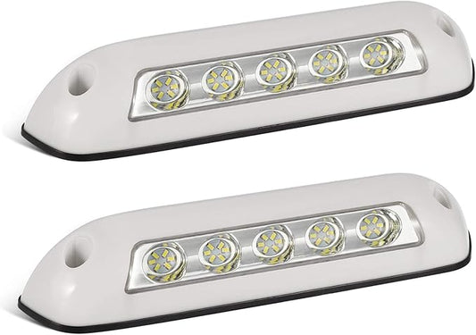 Partsam 2Pcs 12V RV LED Porch Awning Lights Bar White 30 LED Exterior/Interior Wall Lamps Utility Strip Lights Bar Surface Mount for Trucks Motorhome Caravan Camper Trailer