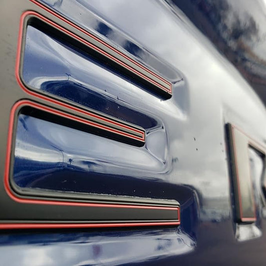 EyeCatcher Tailgate Letter Inserts Compatible with 2022-2025 Frontier Accessories (Satin Black and Red)