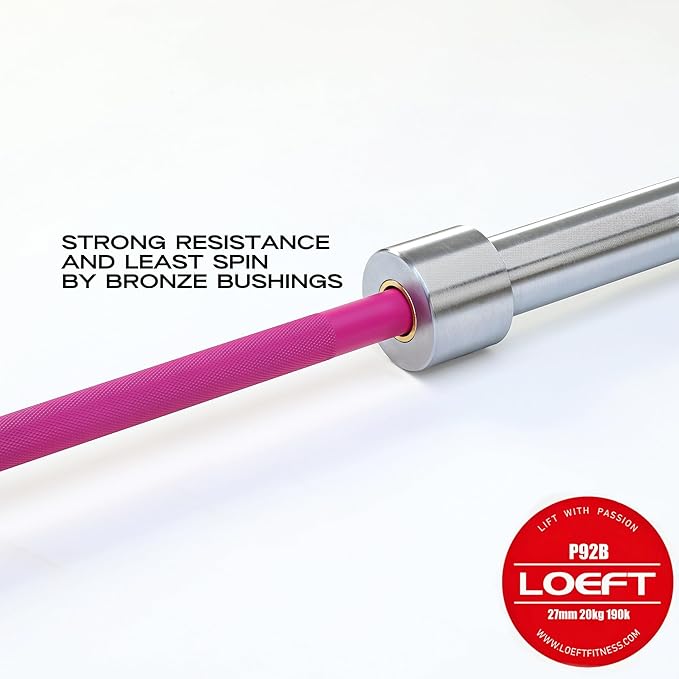 Professional Powerlifting Deadlift Barbell, 92in 27MM Olympic Barbell for Powerlifting, Deadlift Bar for 45lb 1500 lbs Weight Capacity 190K PSI, Enhanced Flex Weight Bar Fit 2" Weights