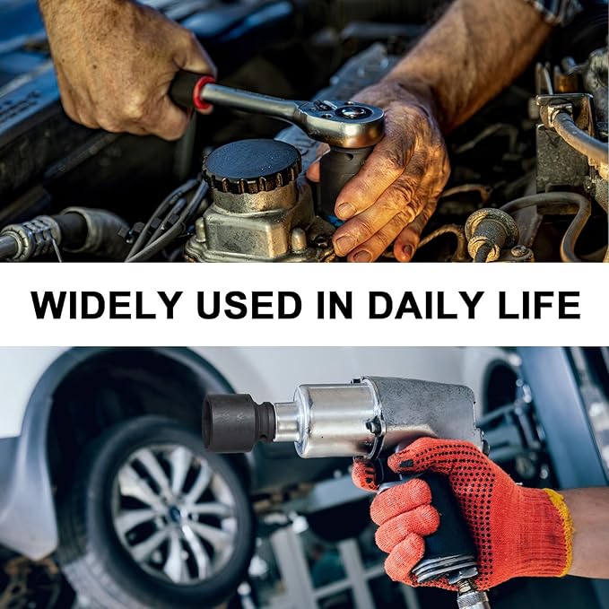 MAXPOWER 1/2 Inch Drive 23mm Standard Impact Socket, Made with Heat-Treated Chrome Molybdenum Steel, 6-Point Design, Metric